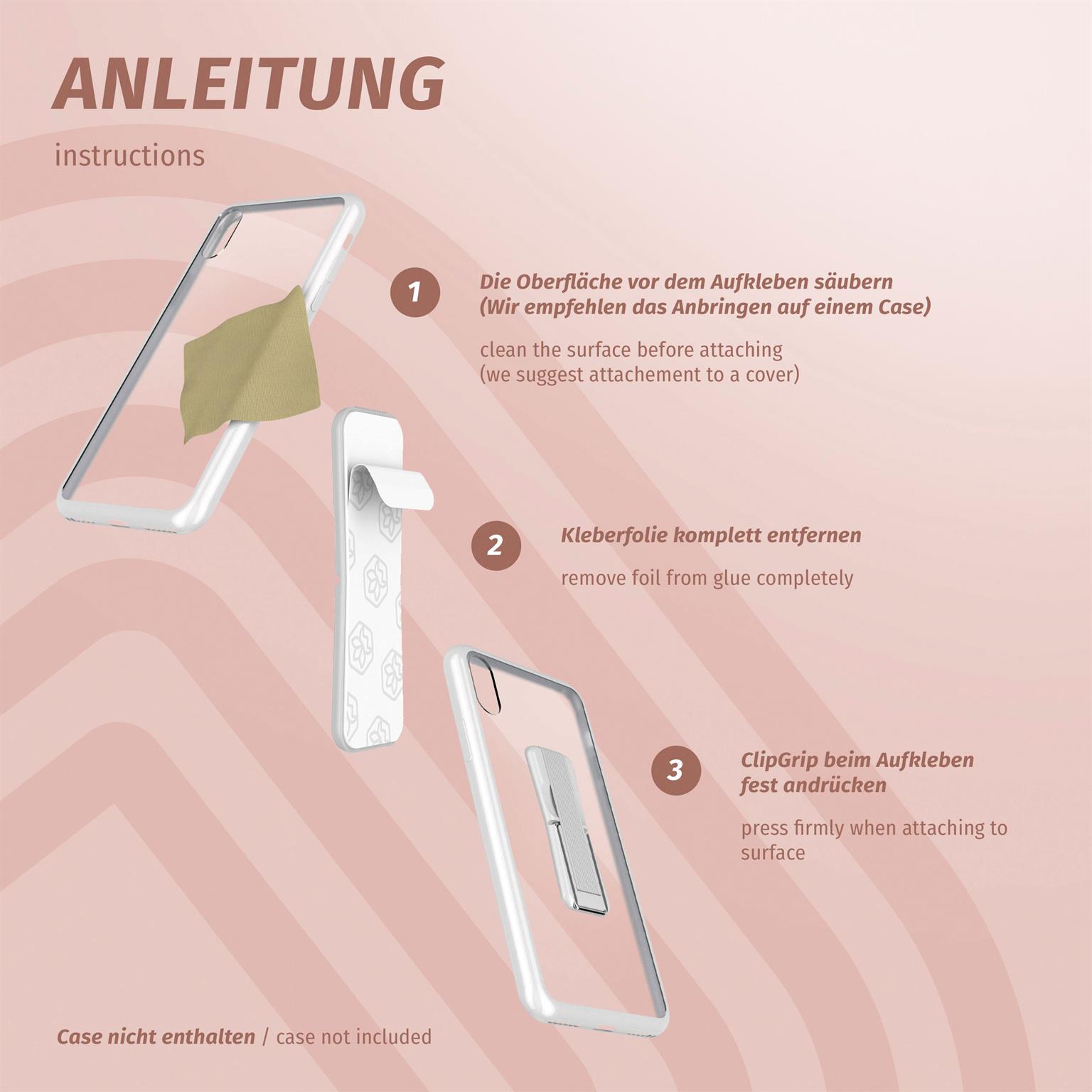 ONEFLOW Handy-Griff mit Fingerhalter und integriertem Ständer – ClipGrip – Weiteres Produktbild 7