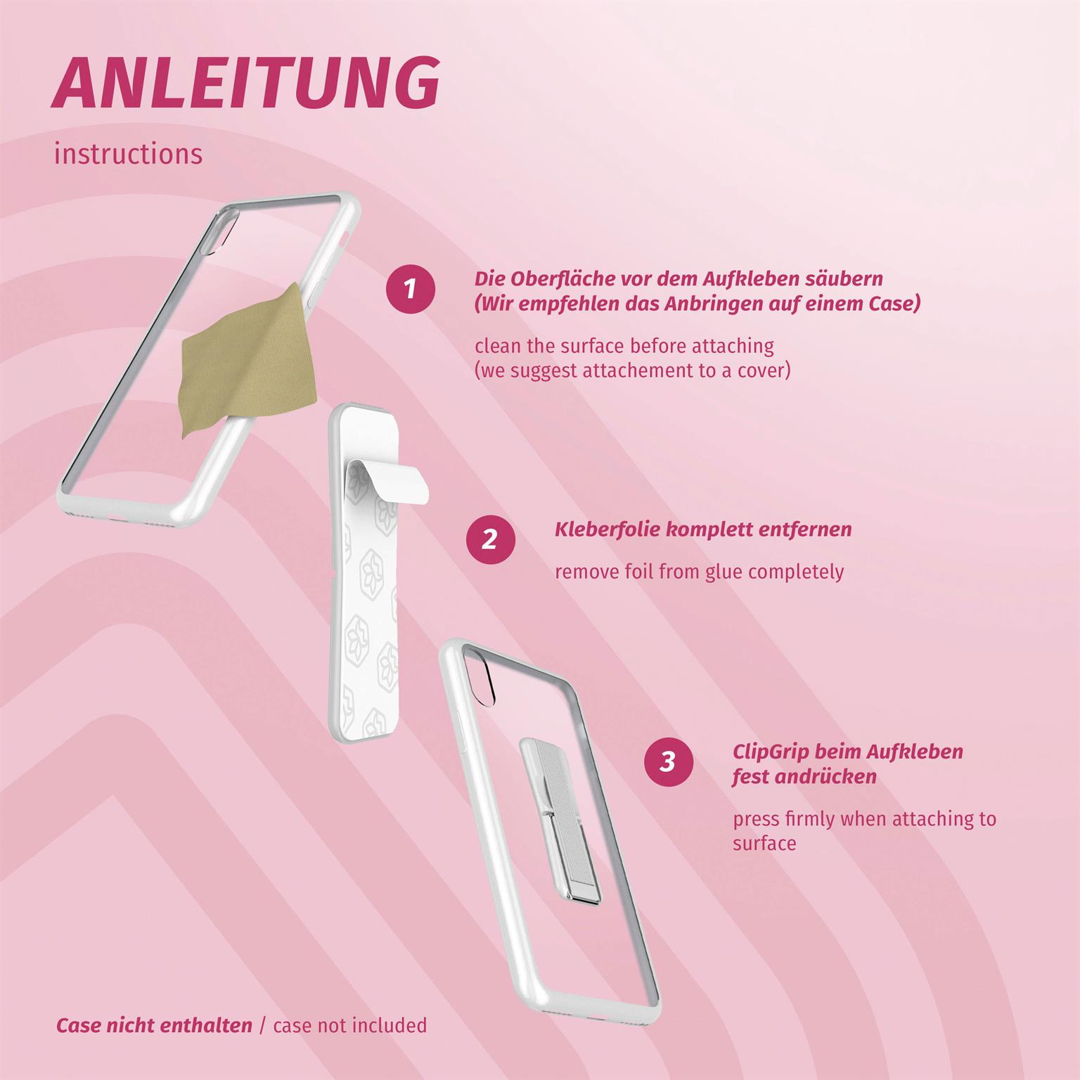 ONEFLOW Handy-Griff mit Fingerhalter und integriertem Ständer – ClipGrip – Weiteres Produktbild 7