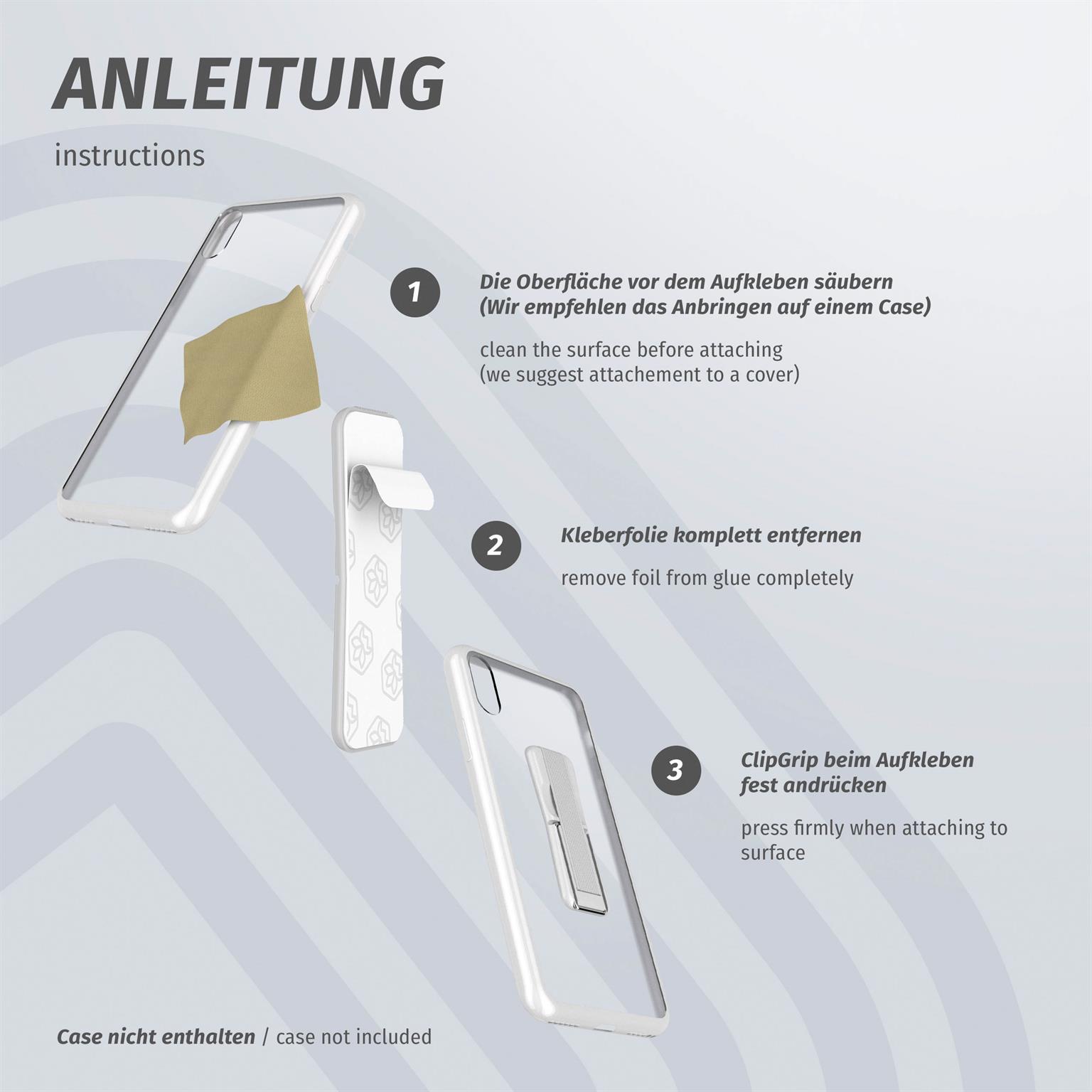 ONEFLOW Handy-Griff mit Fingerhalter und integriertem Ständer – ClipGrip – Weiteres Produktbild 7