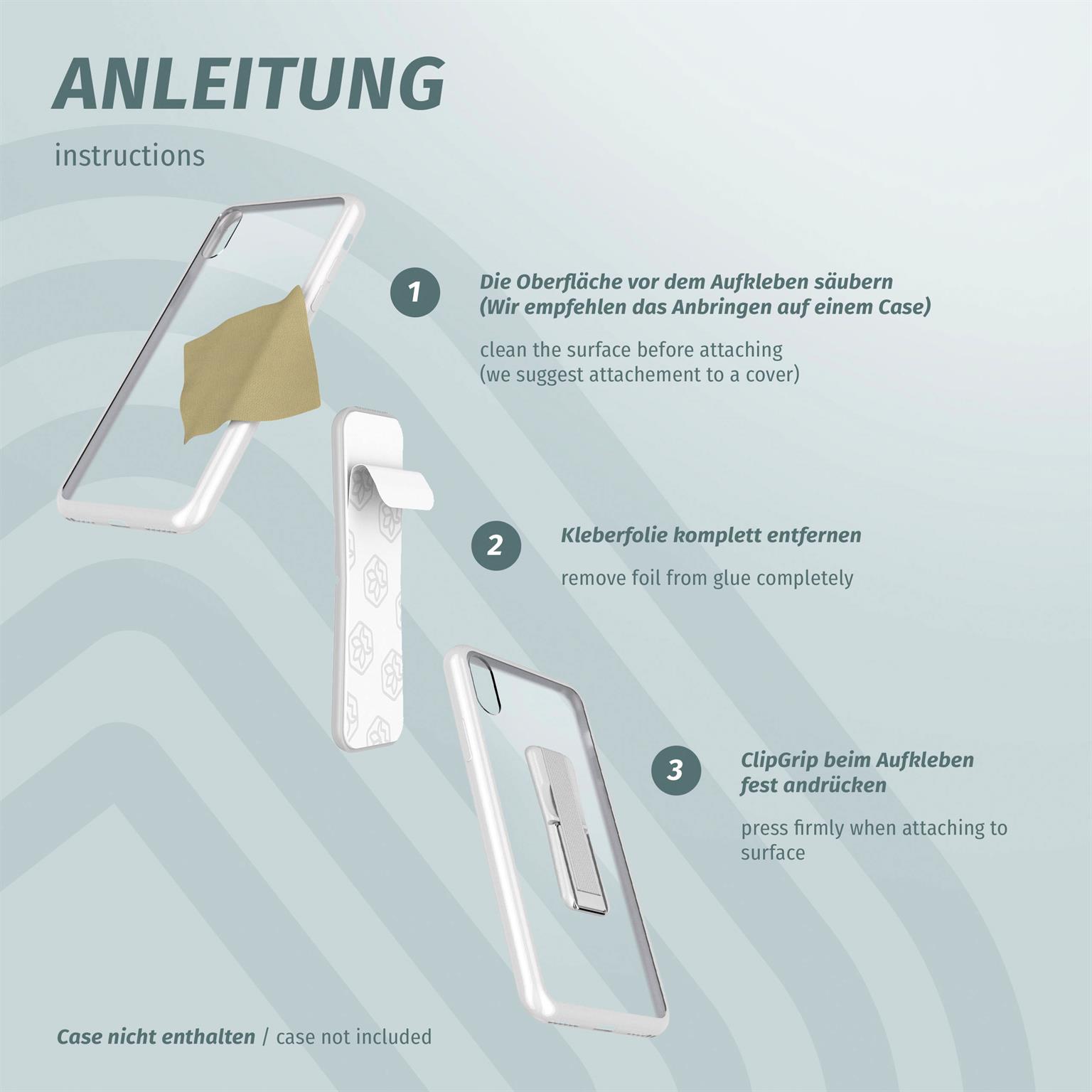 ONEFLOW Handy-Griff mit Fingerhalter und integriertem Ständer – ClipGrip – Weiteres Produktbild 7