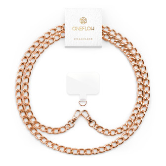 ONEFLOW Universal Handykette Edelstahl abnehmbar – CHAINLESS Curb Chain – Roségold
