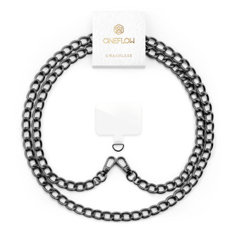 ONEFLOW Universal Handykette Edelstahl abnehmbar – CHAINLESS Curb Chain – Schwarz ONEFLOW Universal Handykette Edelstahl abnehmbar – CHAINLESS Curb Chain – Schwarz