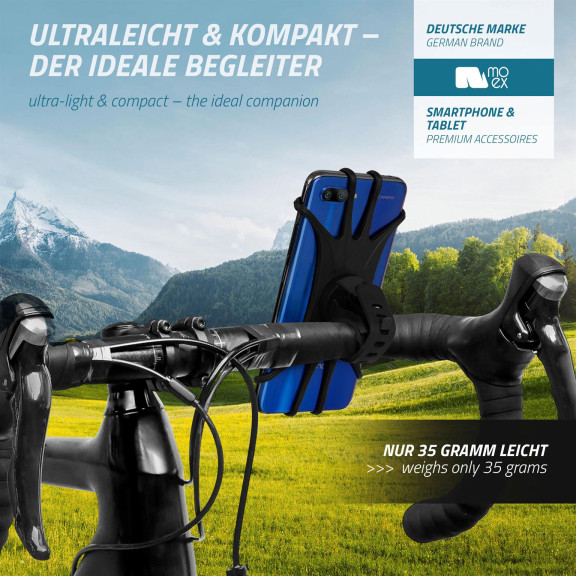 moex Fahrrad-Handyhalterung Gummi – auch für E-Bike – Elastic Pro – Weiteres Produktbild 2