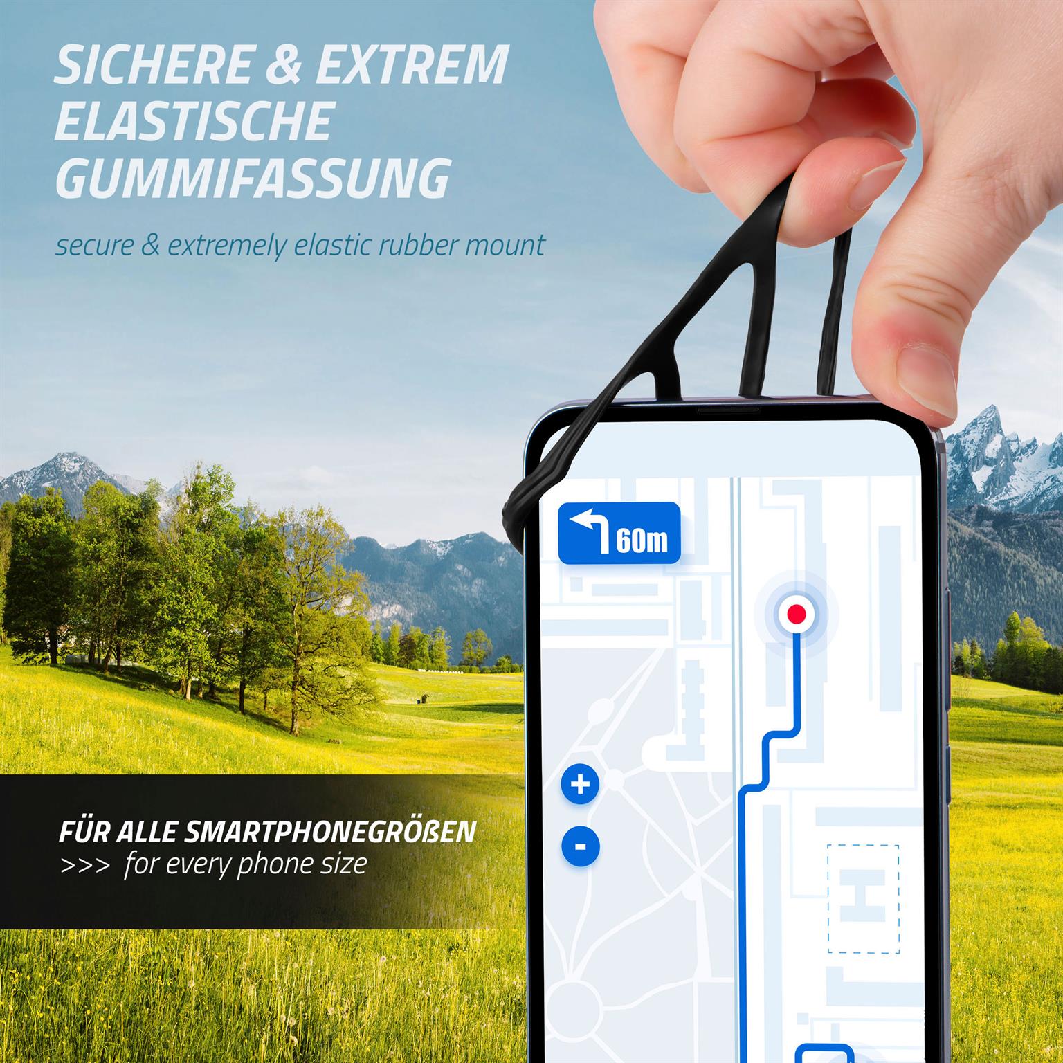 moex Fahrrad-Handyhalterung Gummi – auch für E-Bike – Elastic Pro – Weiteres Produktbild 2