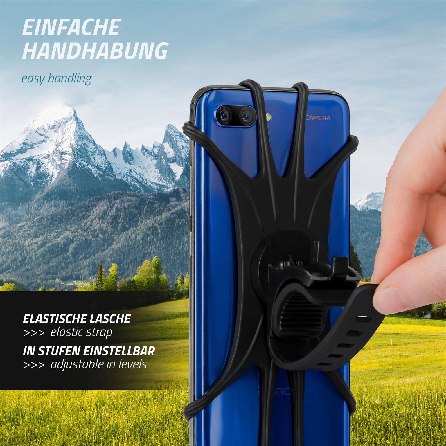 moex Fahrrad-Handyhalterung Gummi – auch für E-Bike – Elastic Pro – Weiteres Produktbild 4