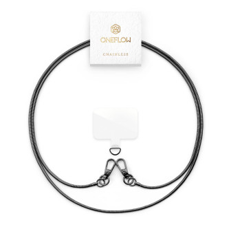 ONEFLOW Universal Handykette Edelstahl abnehmbar – CHAINLESS Fine Chain – Schwarz