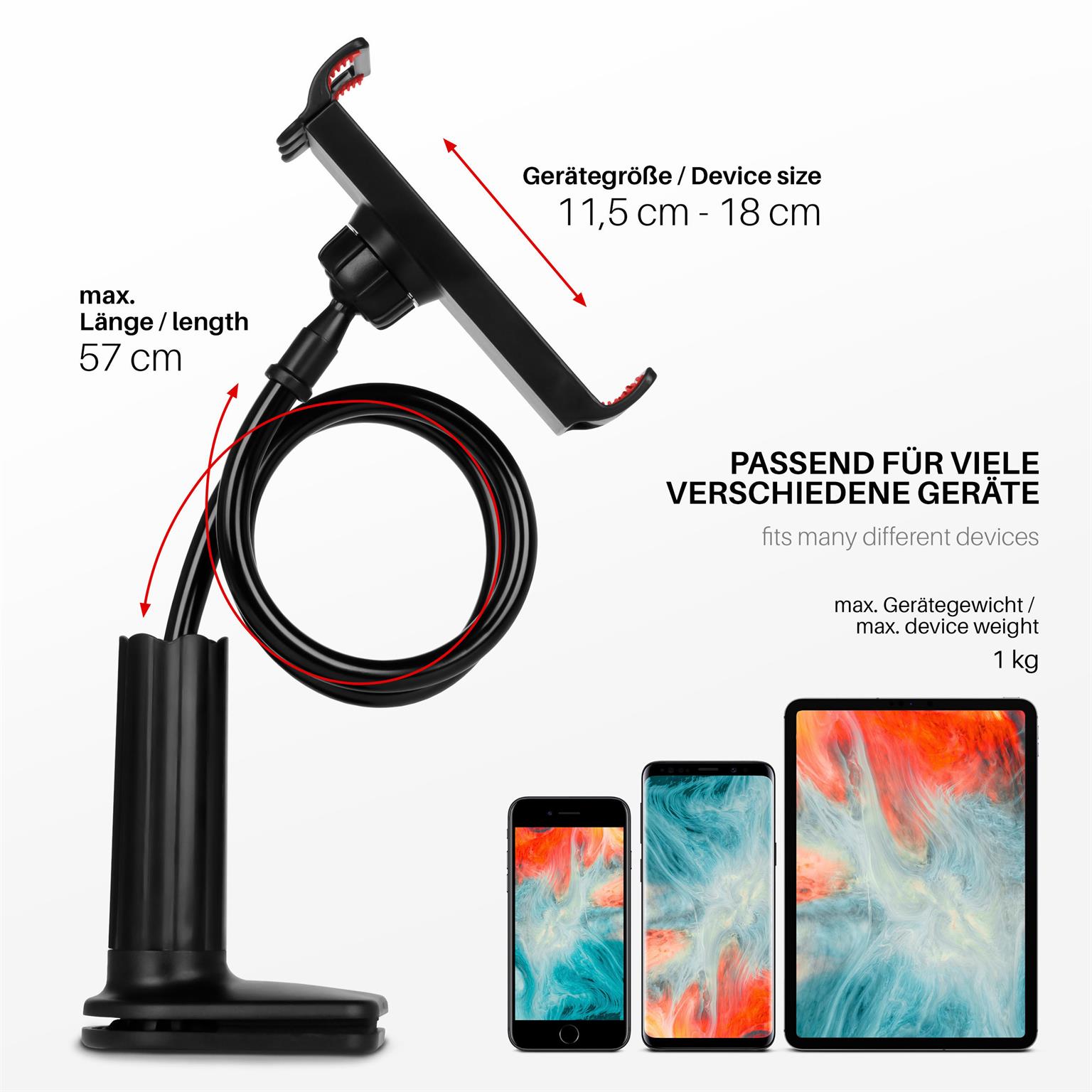 moex Schwanenhals Tablet Halterung Tisch, flexibel – Flex Mount – Weiteres Produktbild 3