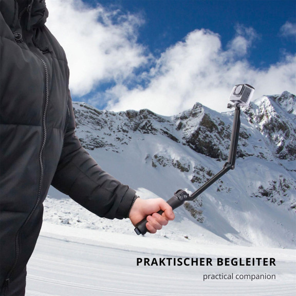 moex Flexshot – Selfie Stick mit Stativ, Kamera Einbeinstativ für GoPro mit rutschfestem Griff – Weiteres Produktbild 2