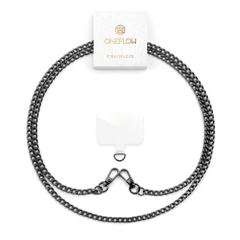 ONEFLOW Universal Handykette Edelstahl abnehmbar – CHAINLESS Link Chain – Schwarz