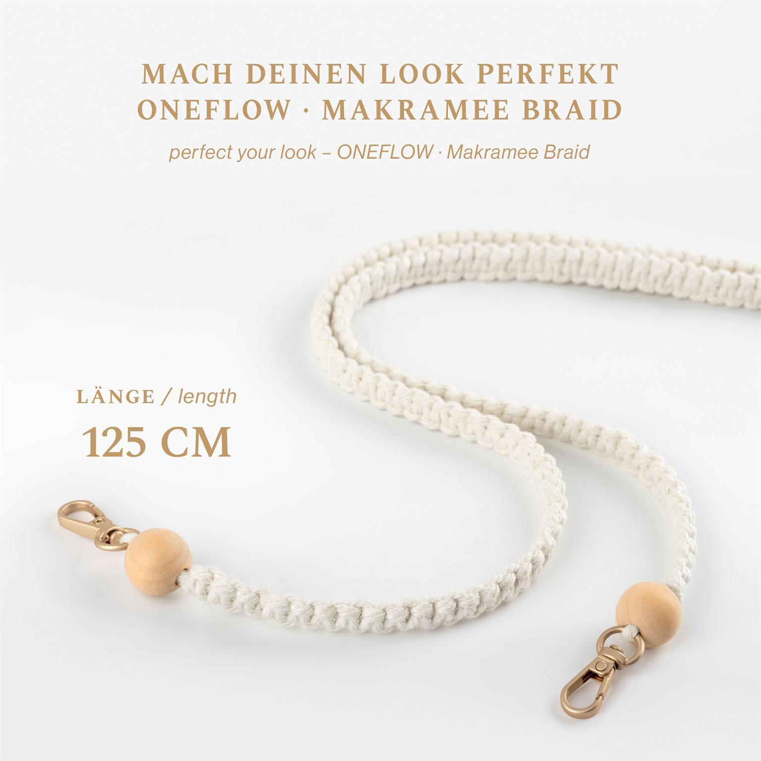 ONEFLOW Universal Handykette Boho Holz Perlen – CHAINLESS Makramee Braid – Weiteres Produktbild 1