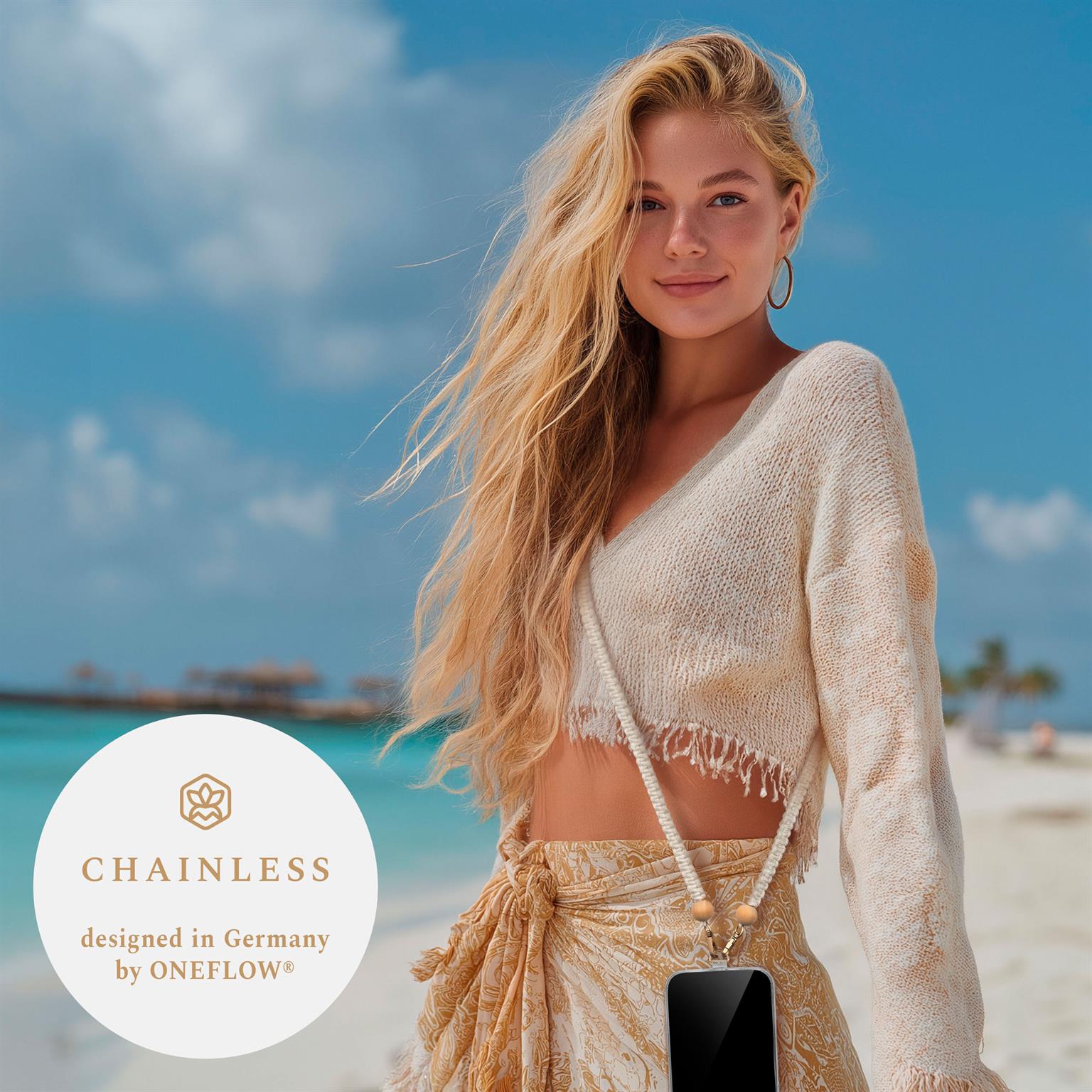 ONEFLOW Universal Handykette Boho Holz Perlen – CHAINLESS Makramee Braid – Weiteres Produktbild 3 ONEFLOW Universal Handykette Boho Holz Perlen – CHAINLESS Makramee Braid – Weiteres Produktbild 3