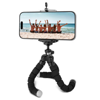 ONEFLOW Tripod Handy Stativ mit flexiblen Beinen bis 1,6 kg – Octopod – Schwarz