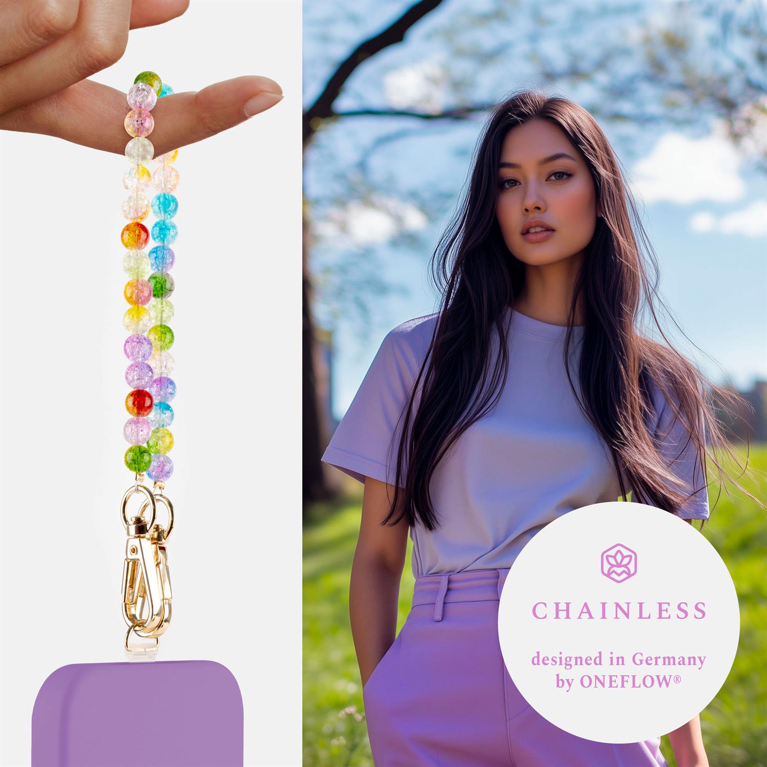 ONEFLOW Universal Handyanhänger mit Perlen – Chainless Paradise Pearls – Weiteres Produktbild 2