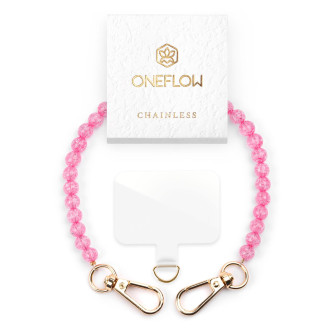 ONEFLOW Universal Handyanhänger mit Perlen – Chainless Paradise Pearls – Pink Lemonade