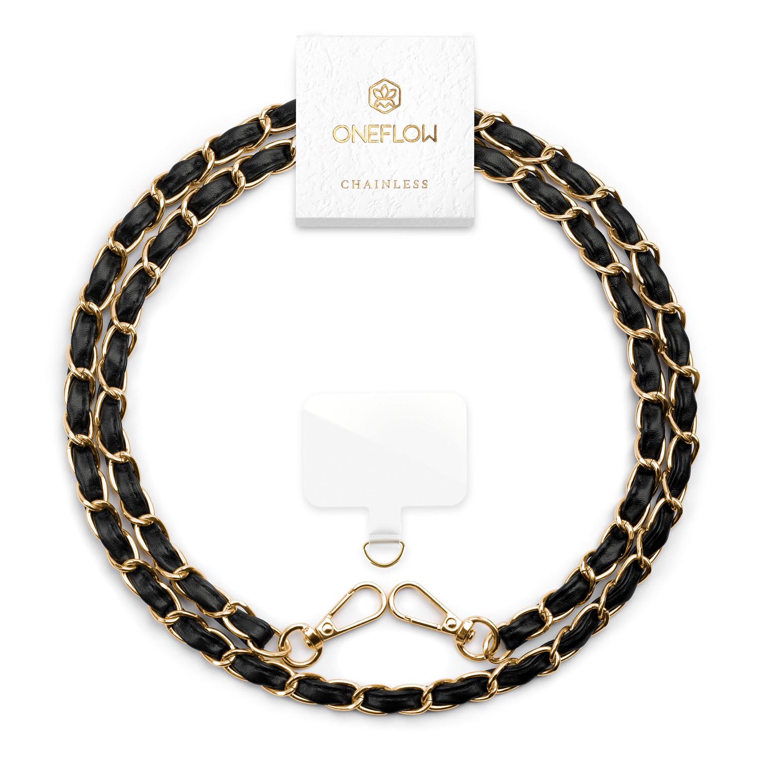 ONEFLOW Universal Handykette Edelstahl Leder Optik – CHAINLESS Parisian Chain Hauptbild