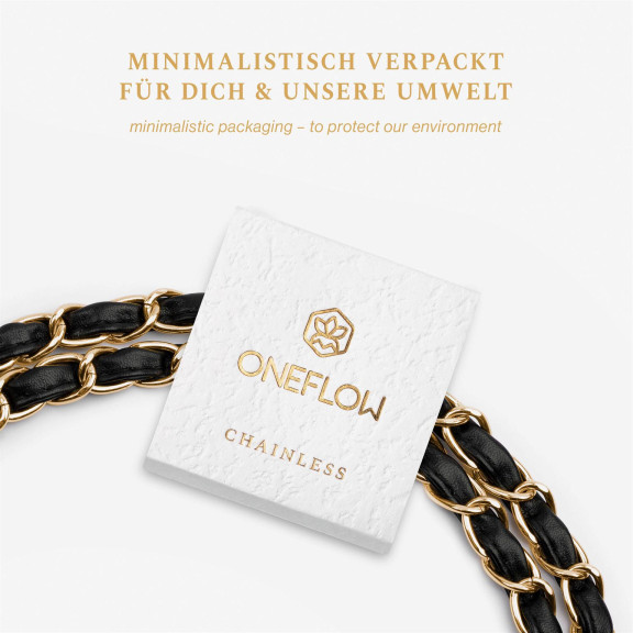ONEFLOW Universal Handykette Edelstahl Leder Optik – CHAINLESS Parisian Chain – Weiteres Produktbild 5