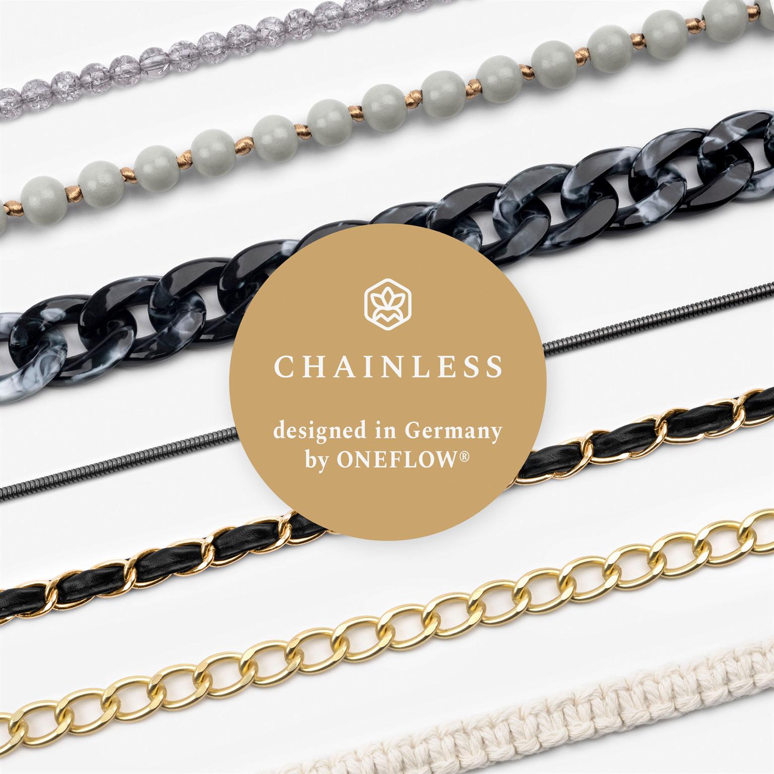 ONEFLOW Universal Handykette Edelstahl Leder Optik – CHAINLESS Parisian Chain – Weiteres Produktbild 6