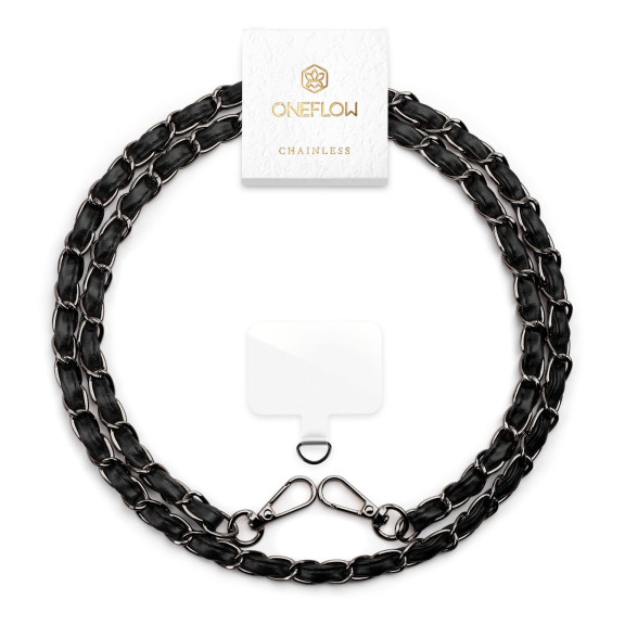ONEFLOW Universal Handykette Edelstahl Leder Optik – CHAINLESS Parisian Chain – Weiteres Produktbild 1 ONEFLOW Universal Handykette Edelstahl Leder Optik – CHAINLESS Parisian Chain – Weiteres Produktbild 1