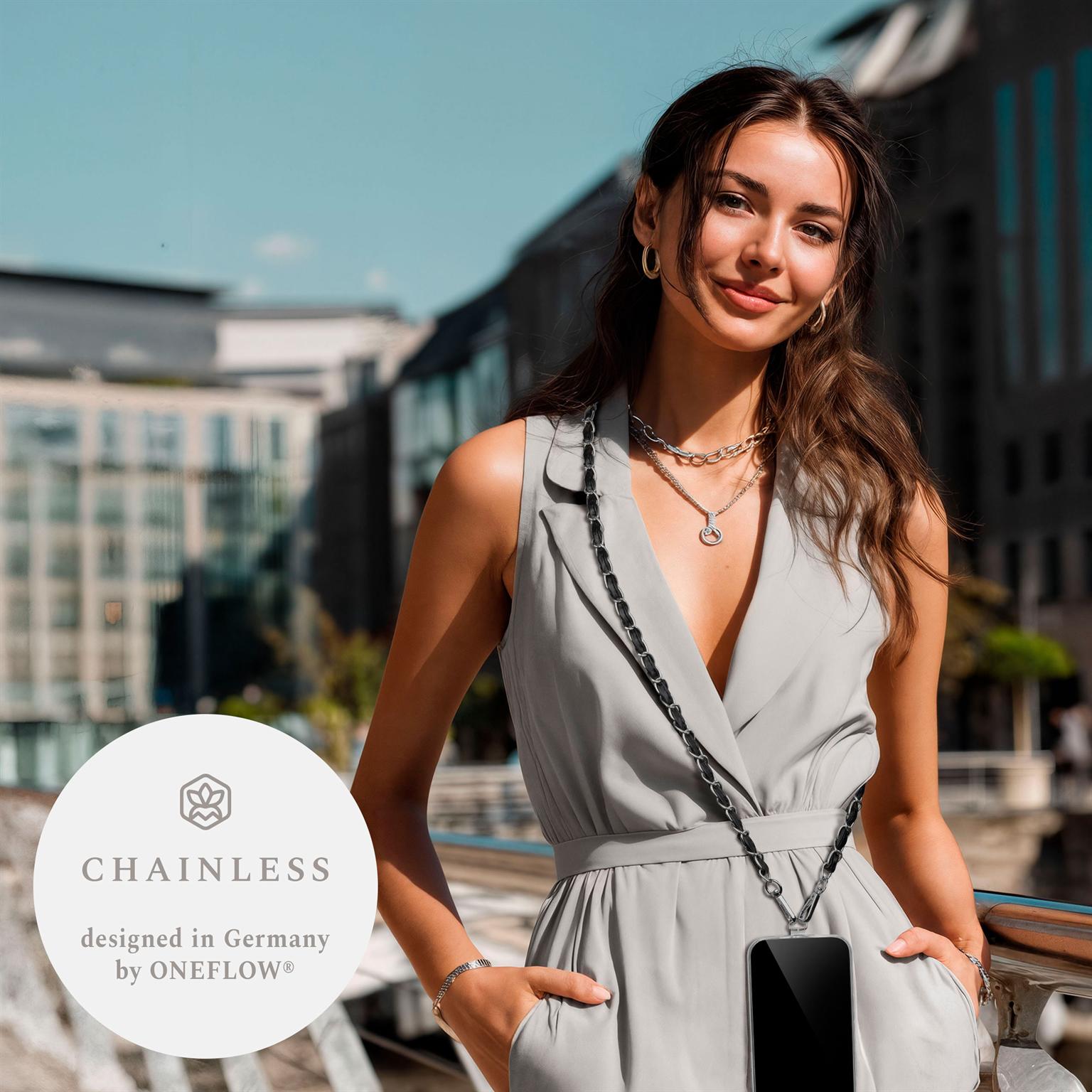 ONEFLOW Universal Handykette Edelstahl Leder Optik – CHAINLESS Parisian Chain – Weiteres Produktbild 3 ONEFLOW Universal Handykette Edelstahl Leder Optik – CHAINLESS Parisian Chain – Weiteres Produktbild 3