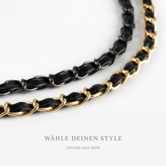 ONEFLOW Universal Handykette Edelstahl Leder Optik – CHAINLESS Parisian Chain – Weiteres Produktbild 6