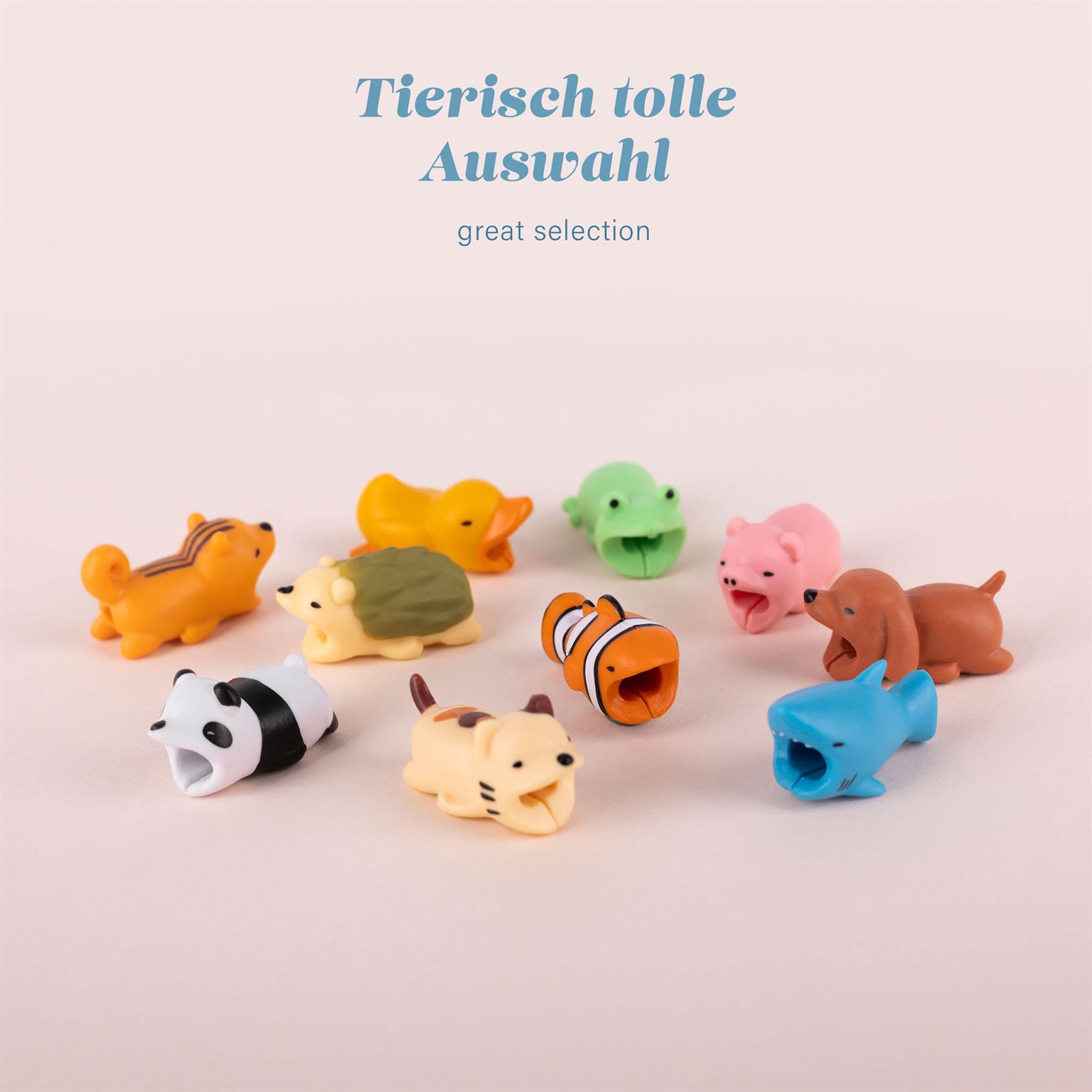 moex Kabelschutz für USB Ladekabel, niedliche bunte Tiere – PowerPets – Weiteres Produktbild 4
