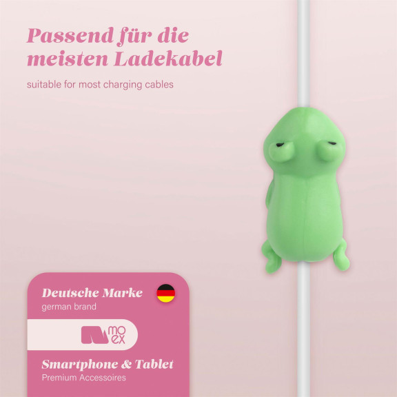 moex Kabelschutz für USB Ladekabel, niedliche bunte Tiere – PowerPets – Weiteres Produktbild 3