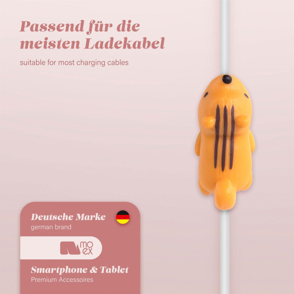 moex Kabelschutz für USB Ladekabel, niedliche bunte Tiere – PowerPets – Weiteres Produktbild 3