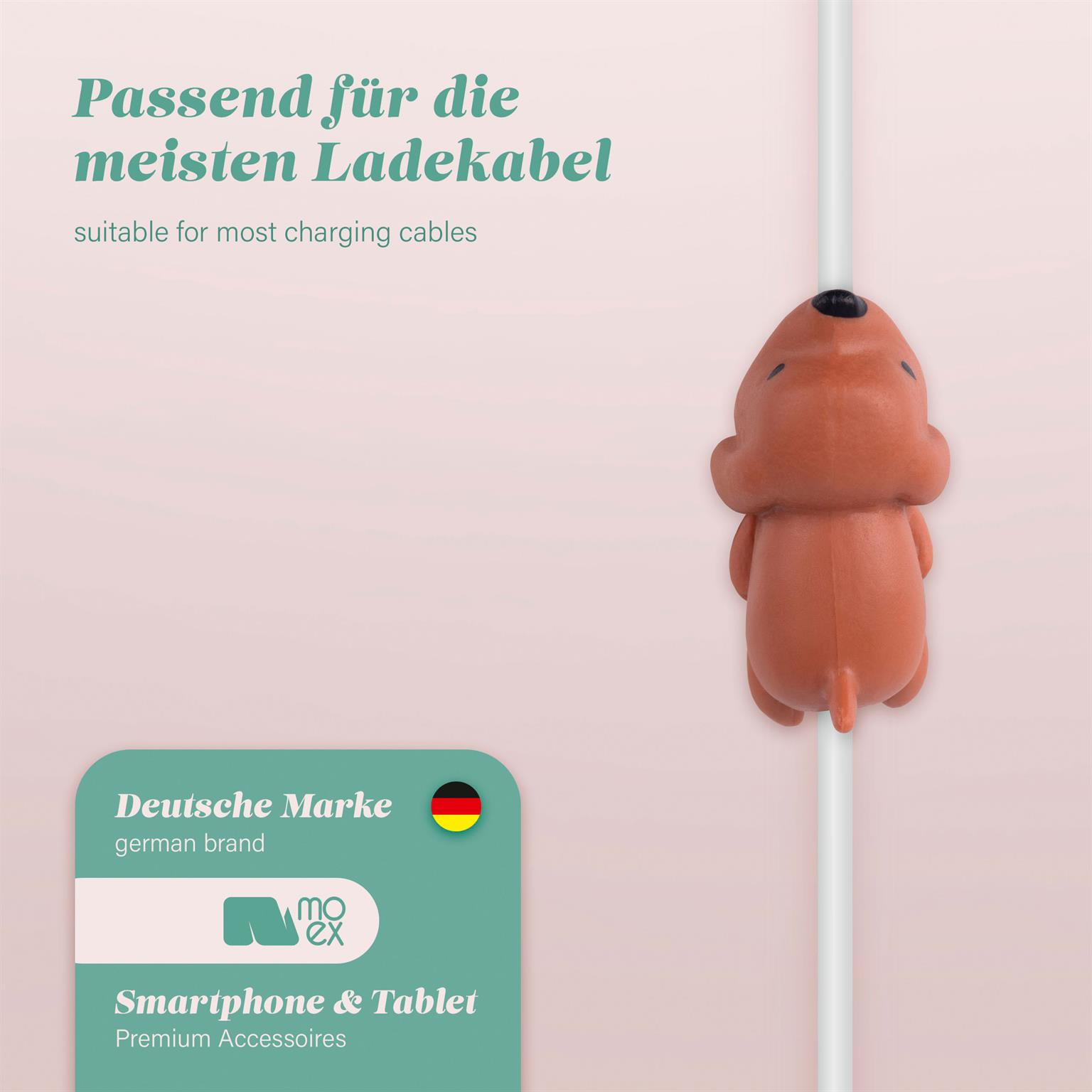 moex Kabelschutz für USB Ladekabel, niedliche bunte Tiere – PowerPets – Weiteres Produktbild 2