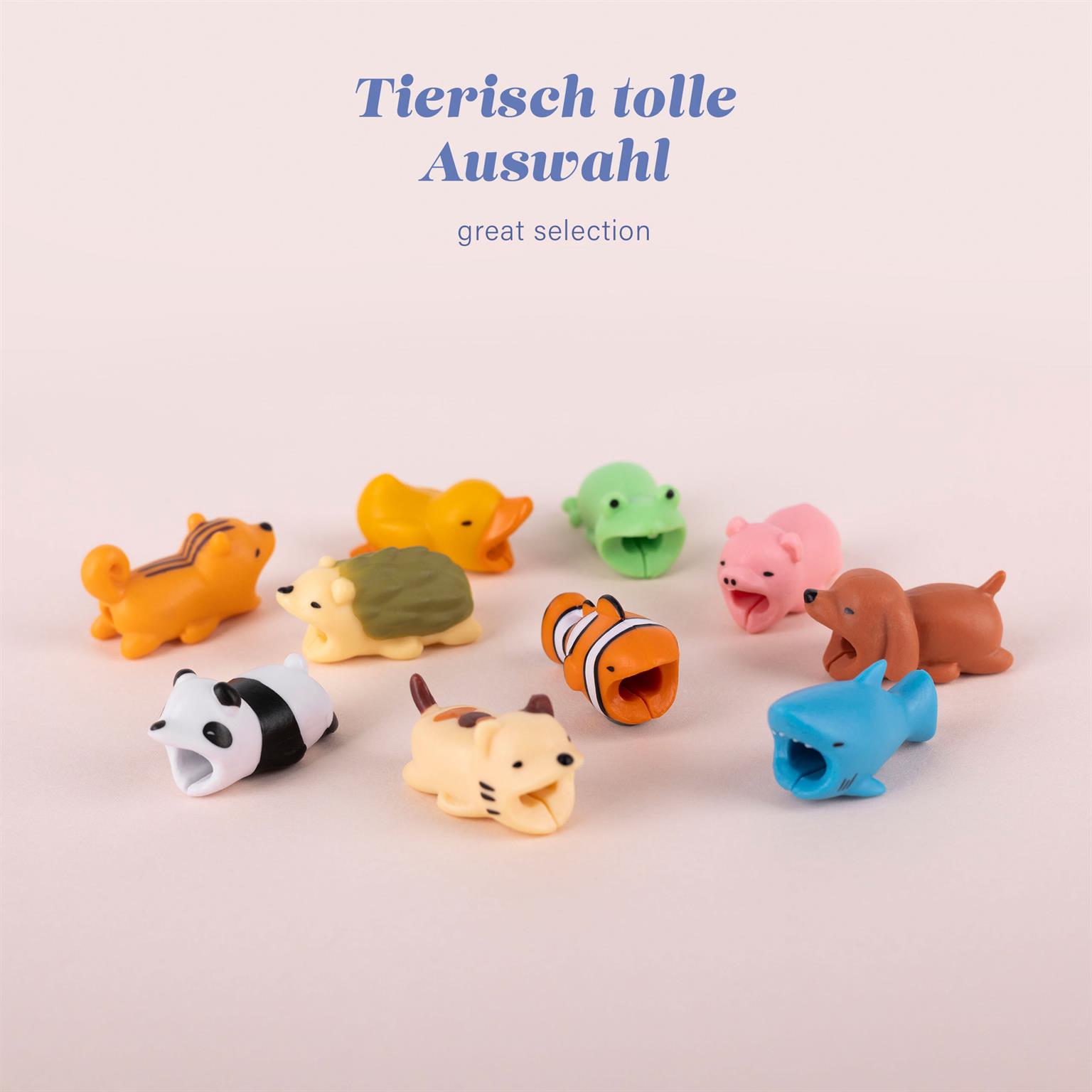 moex Kabelschutz für USB Ladekabel, niedliche bunte Tiere – PowerPets – Weiteres Produktbild 4