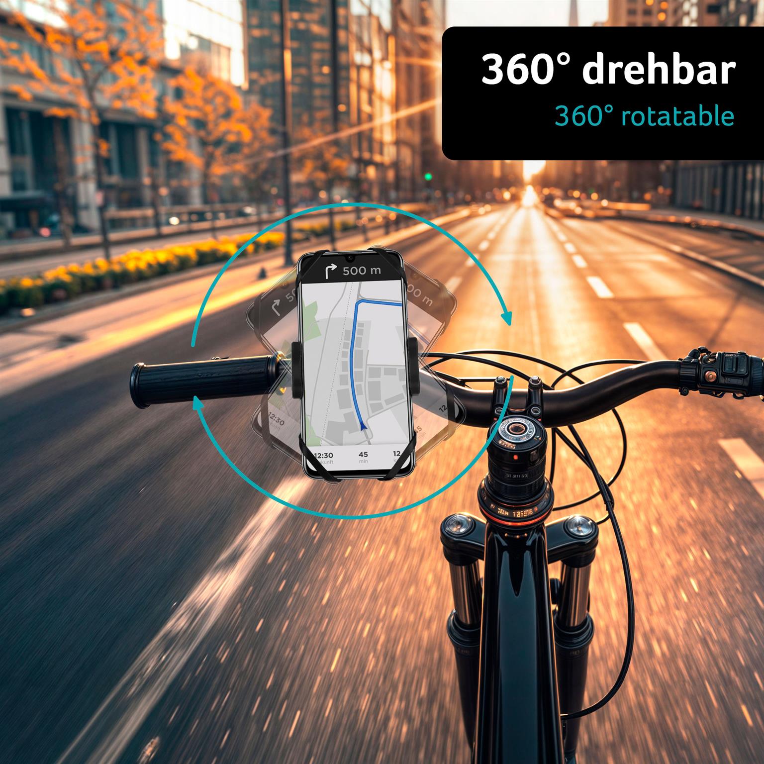 ONEFLOW Fahrrad-Handyhalterung mit Schnellverriegelung – RockSup QR – Weiteres Produktbild 1