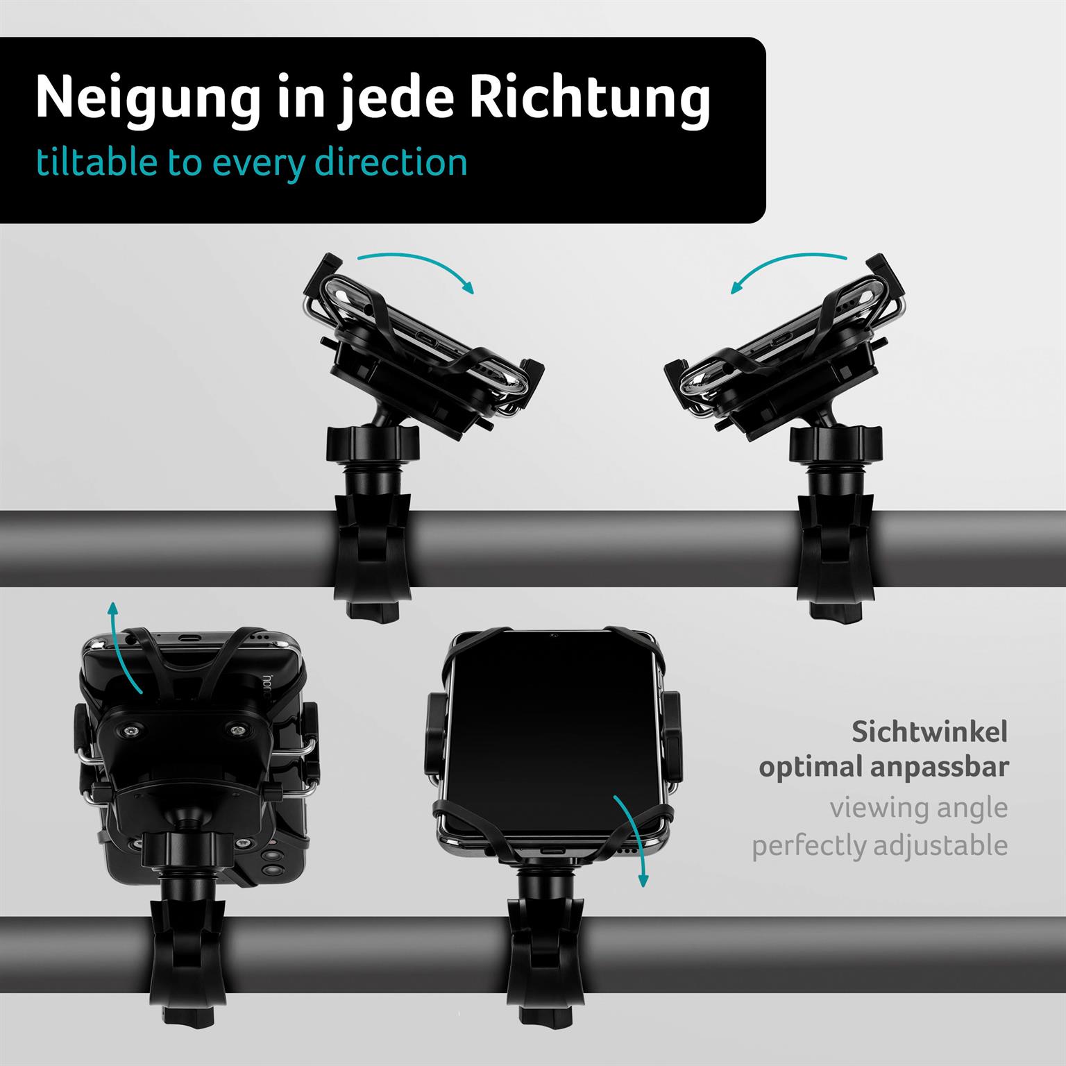 ONEFLOW Fahrrad-Handyhalterung mit Schnellverriegelung – RockSup QR – Weiteres Produktbild 2