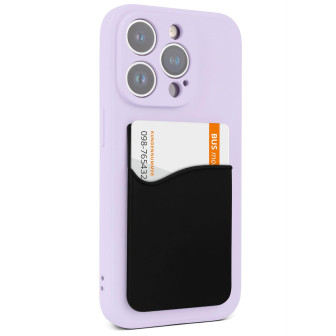 moex Kartenhalter für Handy selbstklebend aus Silikon – SiliCard – Schwarz