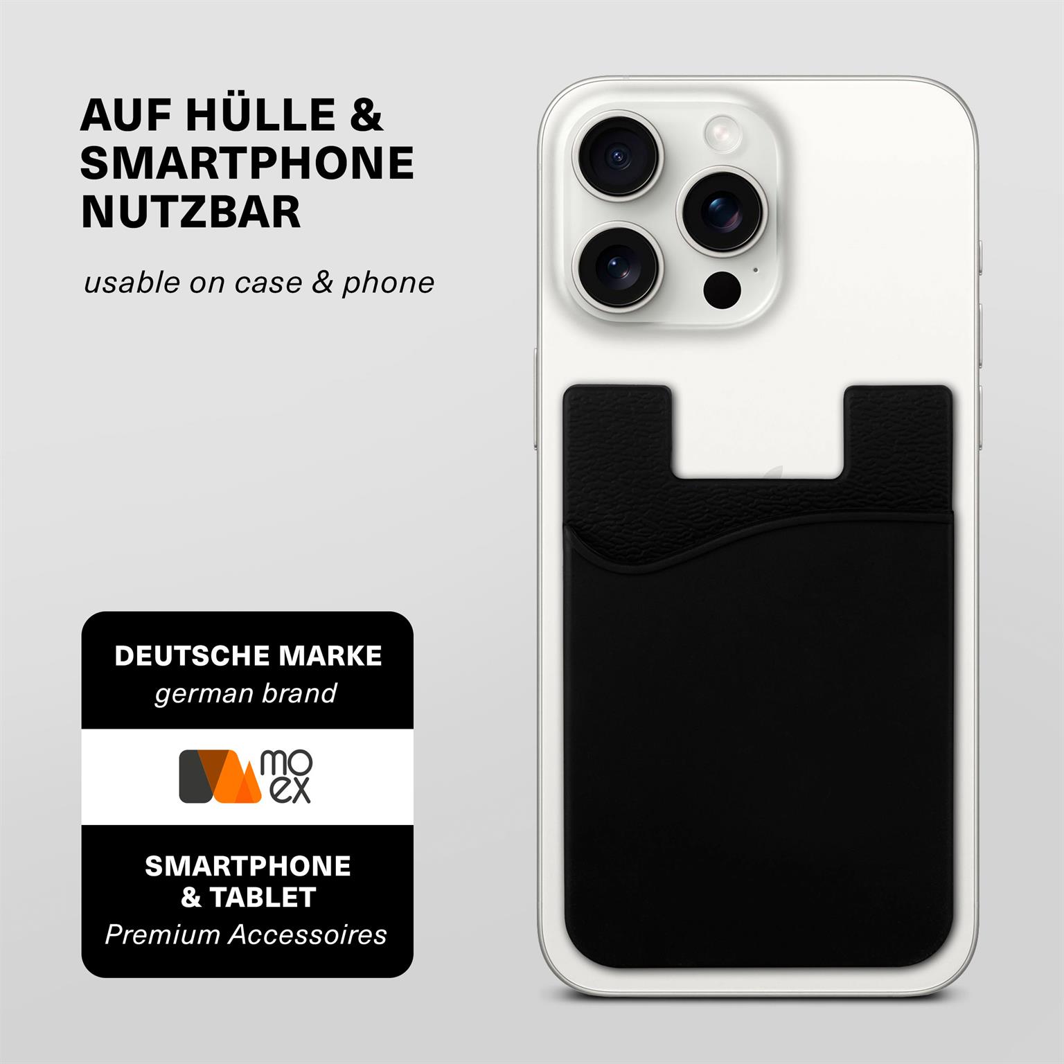 moex Kartenhalter für Handy selbstklebend aus Silikon – SiliCard – Weiteres Produktbild 2