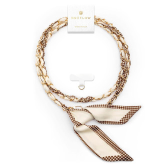 ONEFLOW CHAINLESS Silk Liaison Universelle Handykette mit eingeflochtenem Seidentuch – Old Money