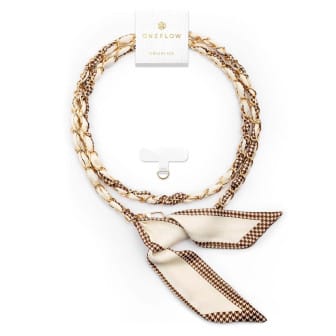 ONEFLOW CHAINLESS Silk Liaison Universelle Handykette mit eingeflochtenem Seidentuch – Old Money ONEFLOW CHAINLESS Silk Liaison Universelle Handykette mit eingeflochtenem Seidentuch – Old Money