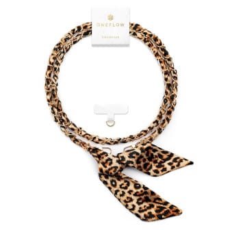 ONEFLOW CHAINLESS Silk Liaison Universelle Handykette mit eingeflochtenem Seidentuch – Leopard Luxe ONEFLOW CHAINLESS Silk Liaison Universelle Handykette mit eingeflochtenem Seidentuch – Leopard Luxe