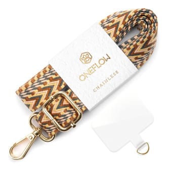 ONEFLOW Universal Handykette mit Einleger Pad – CHAINLESS Sunset Strap – Woodstock Glow ONEFLOW Universal Handykette mit Einleger Pad – CHAINLESS Sunset Strap – Woodstock Glow