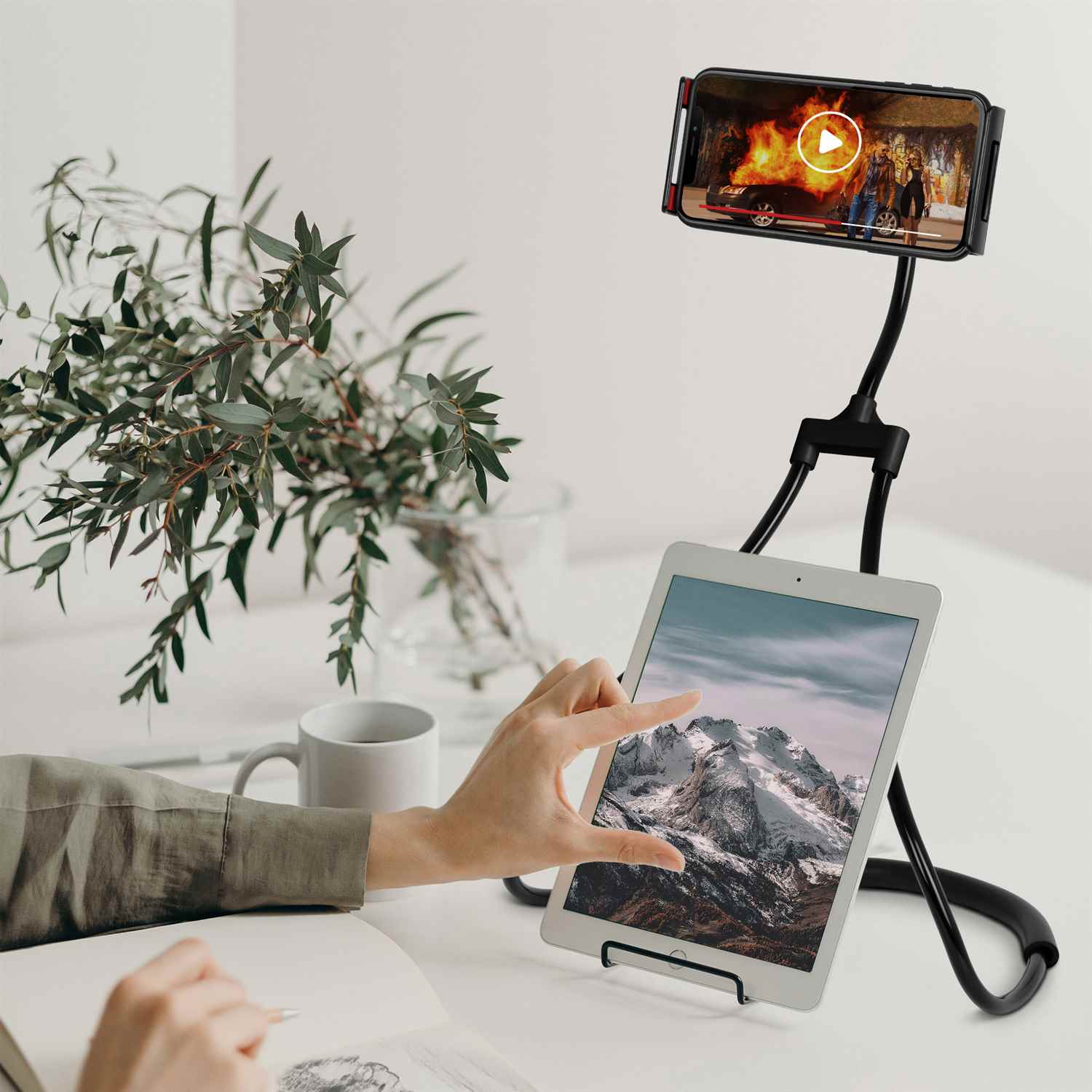 Tablet Aging Rack Tablet Halterung mit integrierter Ständer Funktion – Tablet Rack – Schwarz
