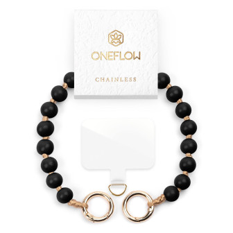 ONEFLOW Holzperlen Handyanhänger Universal – Chainless Terra Chain – Obsidian Black