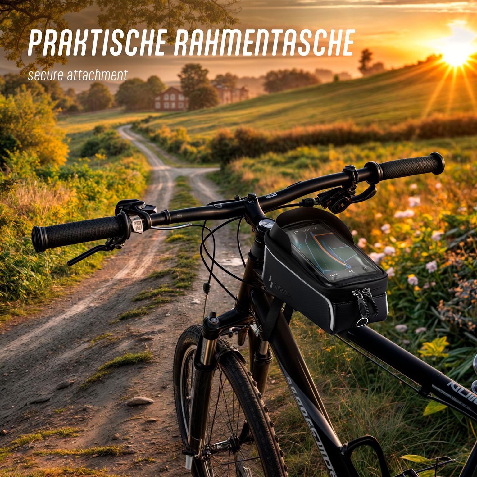 ONEFLOW Rahmentasche Fahrrad Wasserdicht mit Handy Fach – Tour – Weiteres Produktbild 1