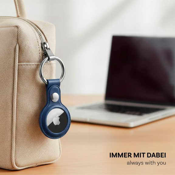 moex Apple AirTag Hülle aus PU Leder mit Schlüsselanhänger – TrackLoop – Weiteres Produktbild 2