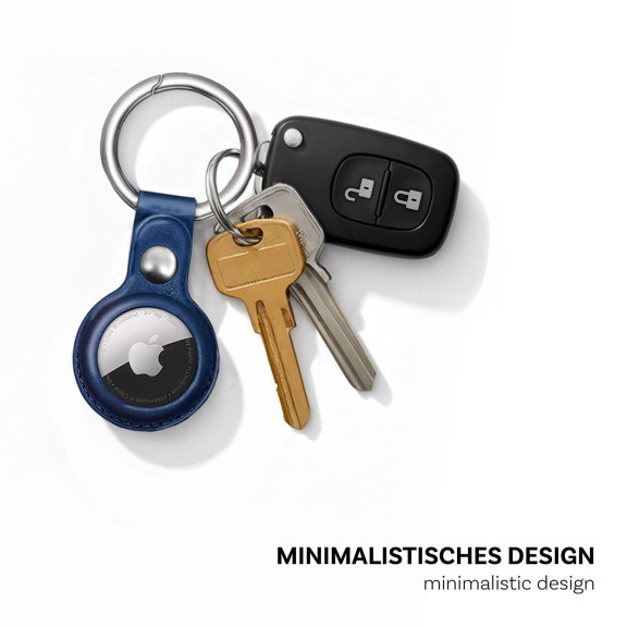 moex Apple AirTag Hülle aus PU Leder mit Schlüsselanhänger – TrackLoop – Weiteres Produktbild 4