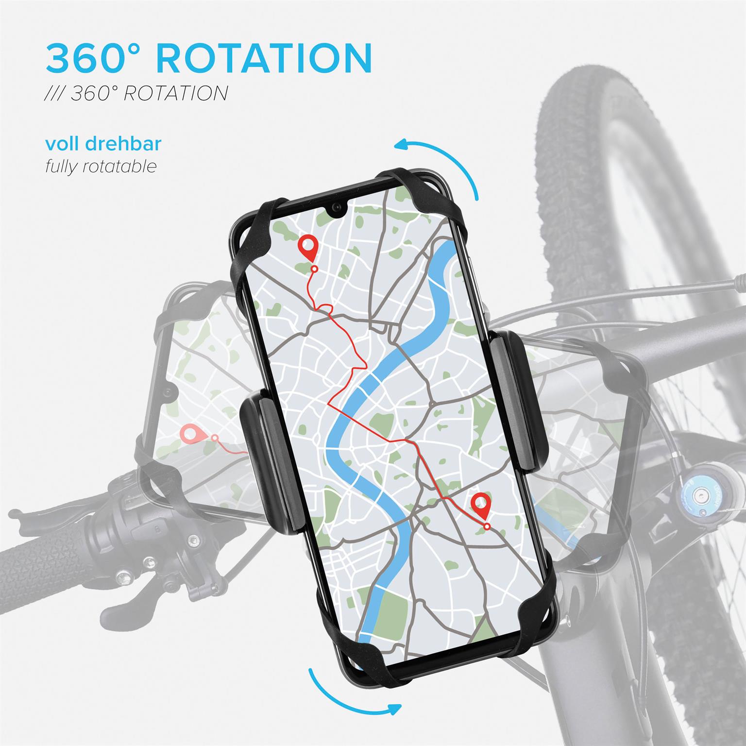 moex Fahrrad-Handyhalterung Lenker – auch für E-Bike – TravelLite – Weiteres Produktbild 2