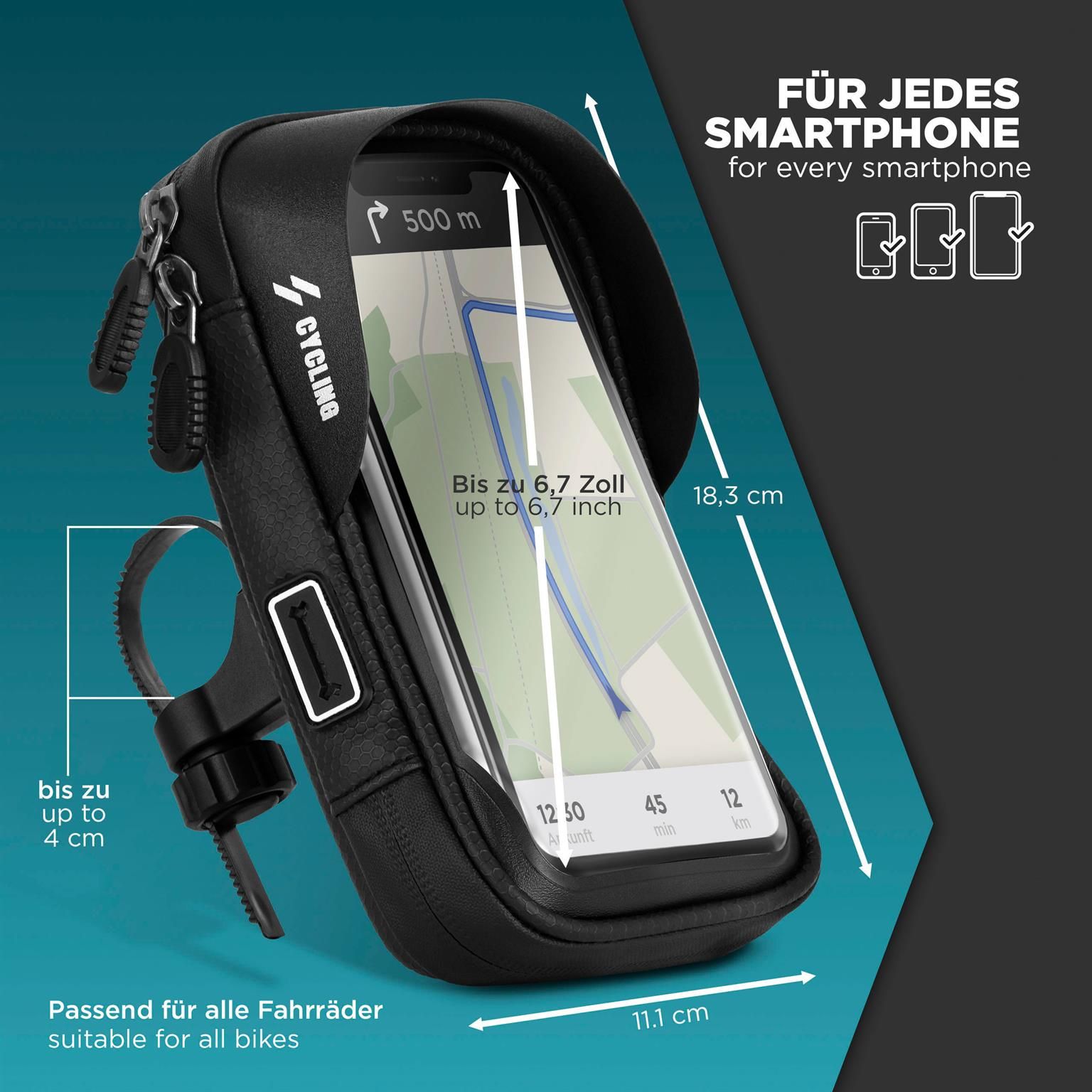 ONEFLOW Lenkertasche Fahrrad Wasserdicht mit Schnellentnahme – Trip QR – Weiteres Produktbild 6 ONEFLOW Lenkertasche Fahrrad Wasserdicht mit Schnellentnahme – Trip QR – Weiteres Produktbild 6