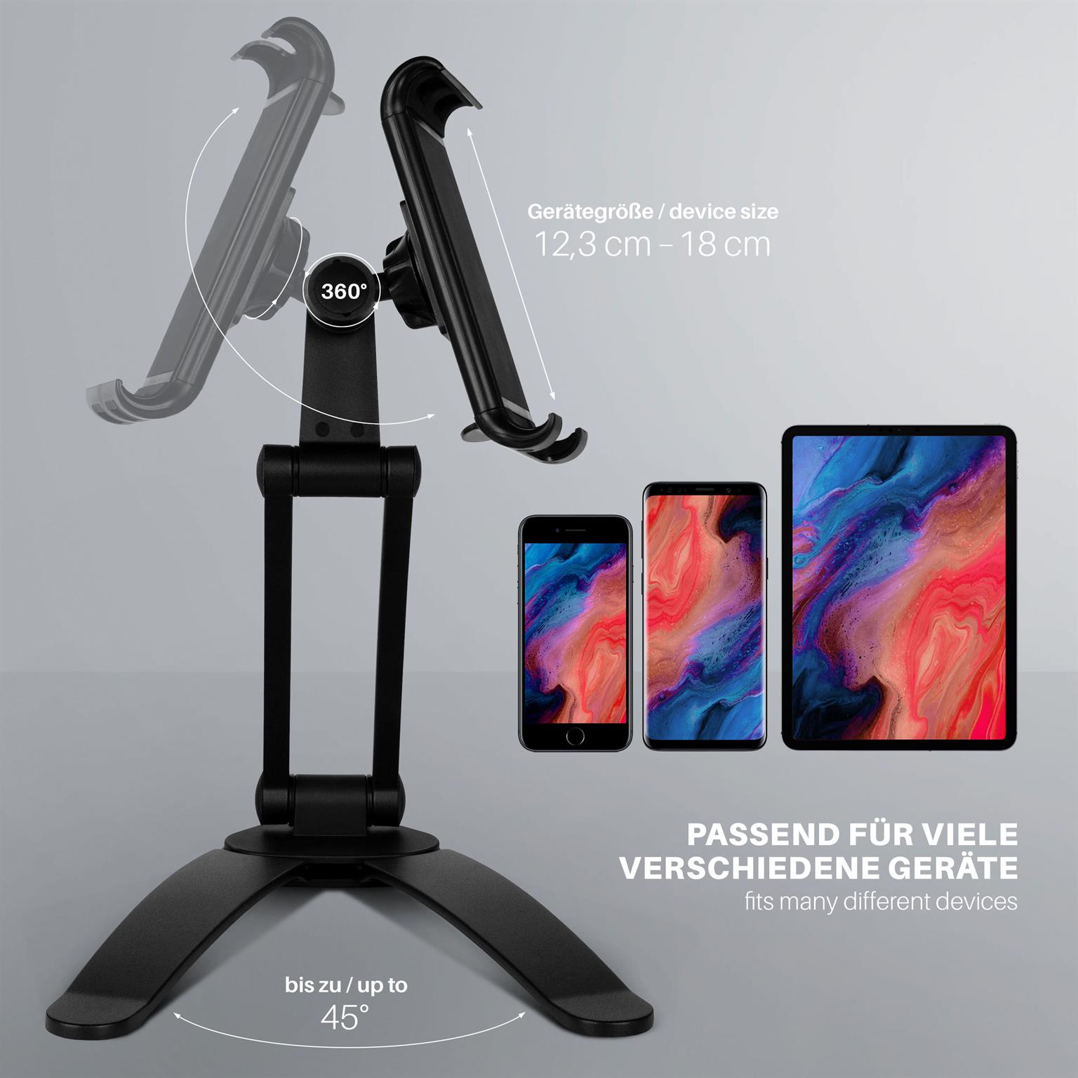 moex Tablet-Ständer mit Wandhalterung, höhenverstellbar – View Mount – Weiteres Produktbild 2