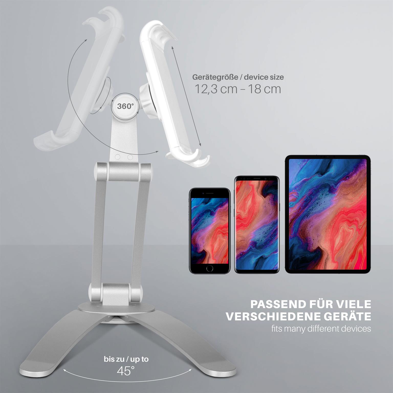 moex Tablet-Ständer mit Wandhalterung, höhenverstellbar – View Mount – Weiteres Produktbild 2