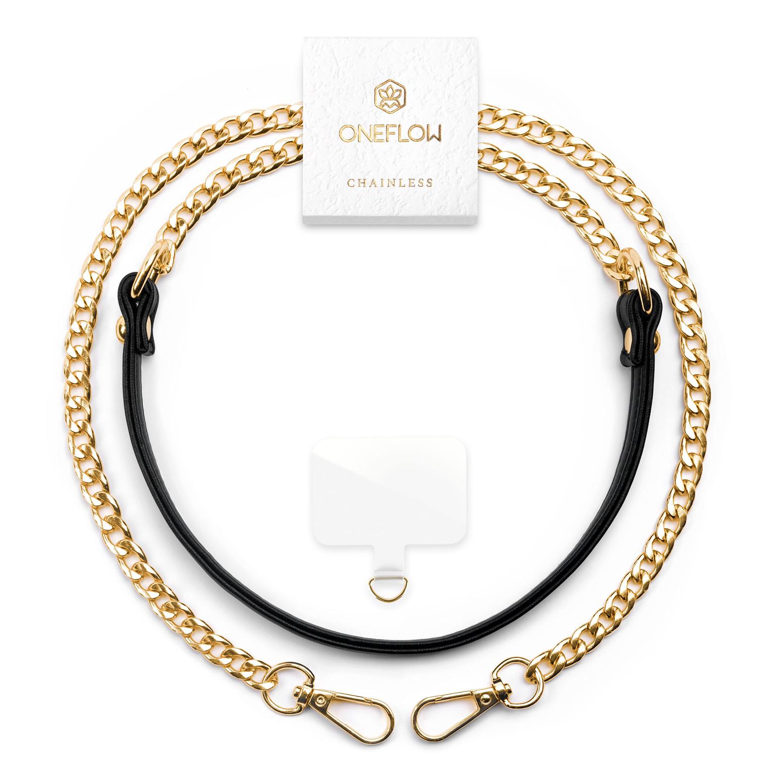 ONEFLOW Universal Handykette Edelstahl Leder Optik – CHAINLESS Vogue Chain Hauptbild