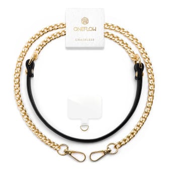 ONEFLOW Universal Handykette Edelstahl Leder Optik – CHAINLESS Vogue Chain – Schwarz ONEFLOW Universal Handykette Edelstahl Leder Optik – CHAINLESS Vogue Chain – Schwarz
