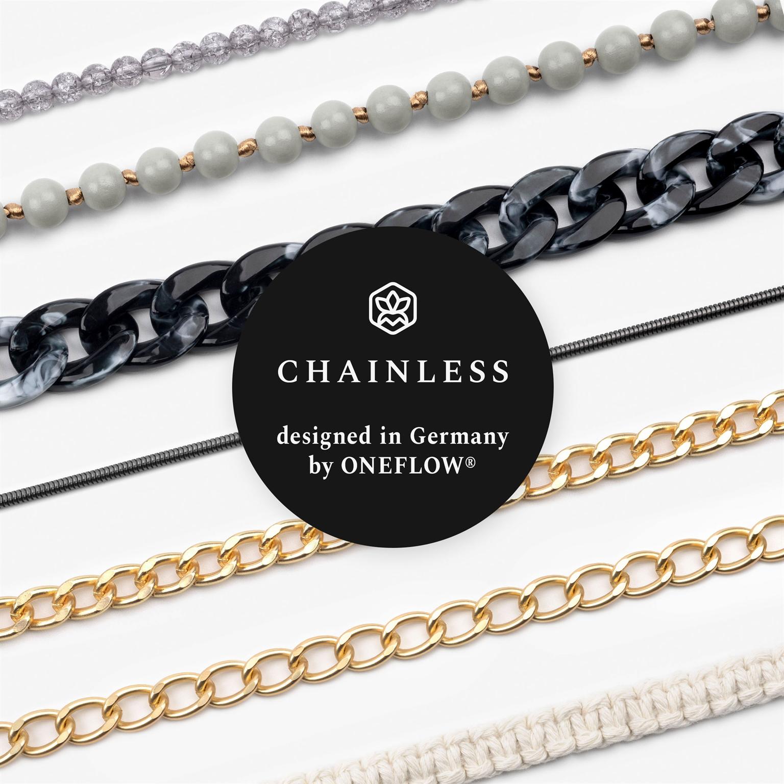 ONEFLOW Universal Handykette Edelstahl Leder Optik – CHAINLESS Vogue Chain – Weiteres Produktbild 6